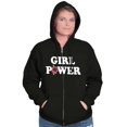 thumbnail image 1 of Girl Power Feminist Future Flower Zip Hoodie Sweatshirt Women Brisco Brands S, 1 of 5