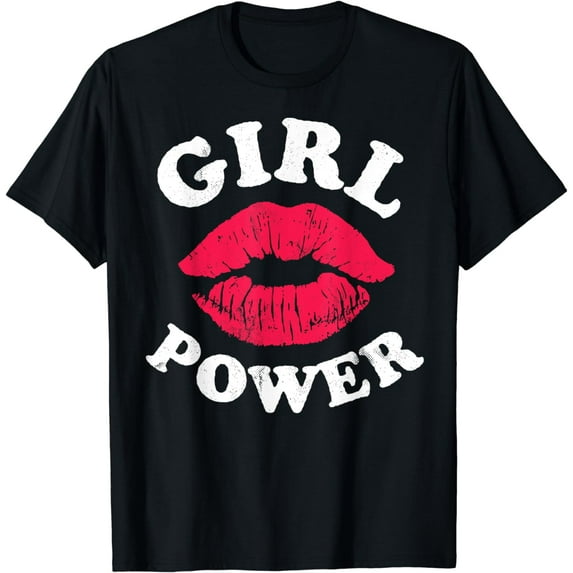 Girl Power Feminist Women Girls Feminism Vintage Gifts Lips T-Shirt
