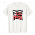thumbnail image 1 of Girl Power Retro Checkered Fun Bold Artistic Style Graphic Print T-Shirt up to size 5XL, 1 of 2