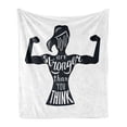thumbnail image 1 of Girl Power Soft Flannel Fleece Throw Blanket, Female and Lettering You are Stronger Than You Think Feminist, Cozy Plush for Indoor and Outdoor Use, 70" x 90", Charcoal Grey White, by Ambesonne, 1 of 5