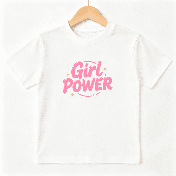 Girl Power Sweet Flower Girls Graphic Tee, Cute Retro Daisy 100% Cotton Kids Short Sleeve T-Shirt 4-13Y