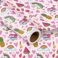 thumbnail image 1 of 23x58 Inch Girl Power Wrapping Paper Roll Unicorns, Rainbow, Hearts, Lipstick Design Party Gift Wrap for Holiday, Birthday Graduation for Girls Women, 1 of 7