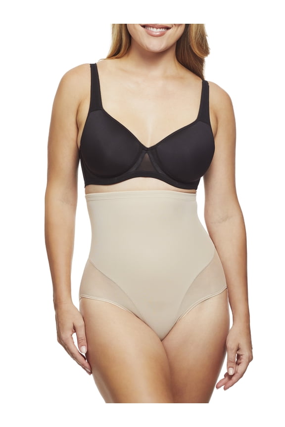 Girl Power by TC Intimates Women's Moderate Control Sheer Shaping High Waist Brief Shapewear