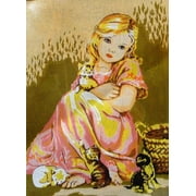 Girl Printed Canvas for Needlepoint Tapestry Gobelin Embroidery Gobelin L D479