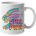 thumbnail image 1 of Girl Pwr, Retro Feminist Art Merch Gift, White 11oz Ceramic Mug, 1 of 5