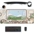 thumbnail image 1 of Girl and Rabbit Desktop Mouse Pad Large,Desk Pad,Cartoon Cute Mouse Pad for Desk,Desk Mat for Desktop,Keyboard and Mouse Pad,Gaming Mouse Pad Mousepad for Computer Office Home Work(31.5x11.8 in), 1 of 6