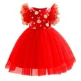 thumbnail image 1 of Girl Rabbit Red Dress Pageant Kids Wedding Christmas Holiday Party Costume, 1 of 6
