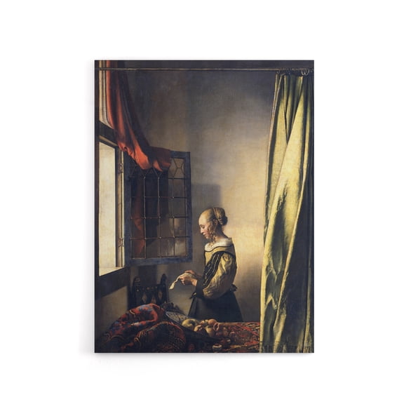 Girl Reading Letter by Open Window Vermeer Canvas Wall Art 24X32"