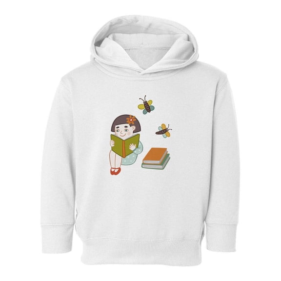 Girl Reads A Book Hoodie Toddler -Image by Shutterstock,  4 Toddler