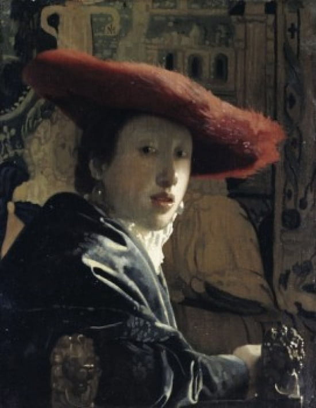 Girl with a Red Hat  ca 1660 Jan Vermeer (1632-1675 Dutch)  Oil on wood panel  National Gallery of Art Washington DC USA Canvas Art - Jan Vermeer (24 x 36)