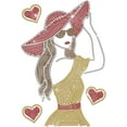 thumbnail image 1 of Girl Rhinestone Iron on Hotfix Heat Transfer Fashion Girl Iron On Stickers Colorful Bling Patch Heart Woman Bling Rhinestone Decals for Clothes Bags Pants Fabric Decor, 1 of 9
