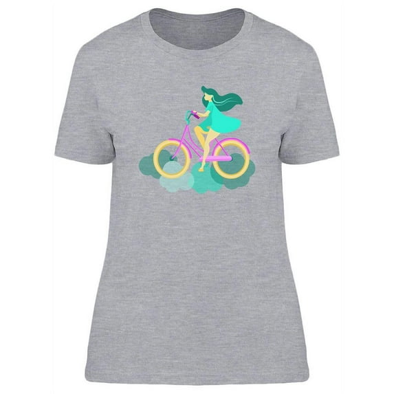 Girl Riding Through The Clouds T-Shirt Women -Image by Shutterstock, Female Medium