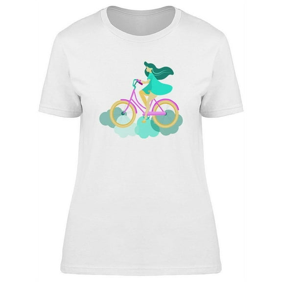Girl Riding Through The Clouds T-Shirt Women -Image by Shutterstock, Female Small