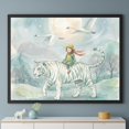 Girl Riding White Tiger In Moonlit Forest Wall Art, Fantasy Storybook ...