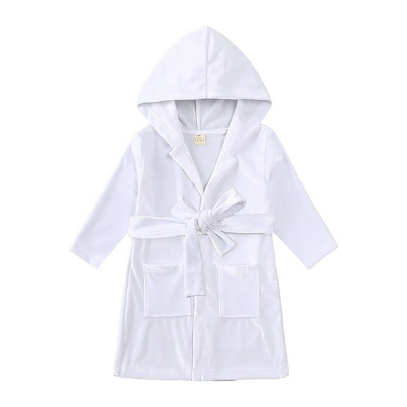 Girl Robes Toddler Girls Boys Long Sleeve Bathrobe Velvet Sleepdress Leisure Wear for Kids Babys Clothes Pjs Sleepwear Robes Kids Robes for Girls Size 9-12 Months