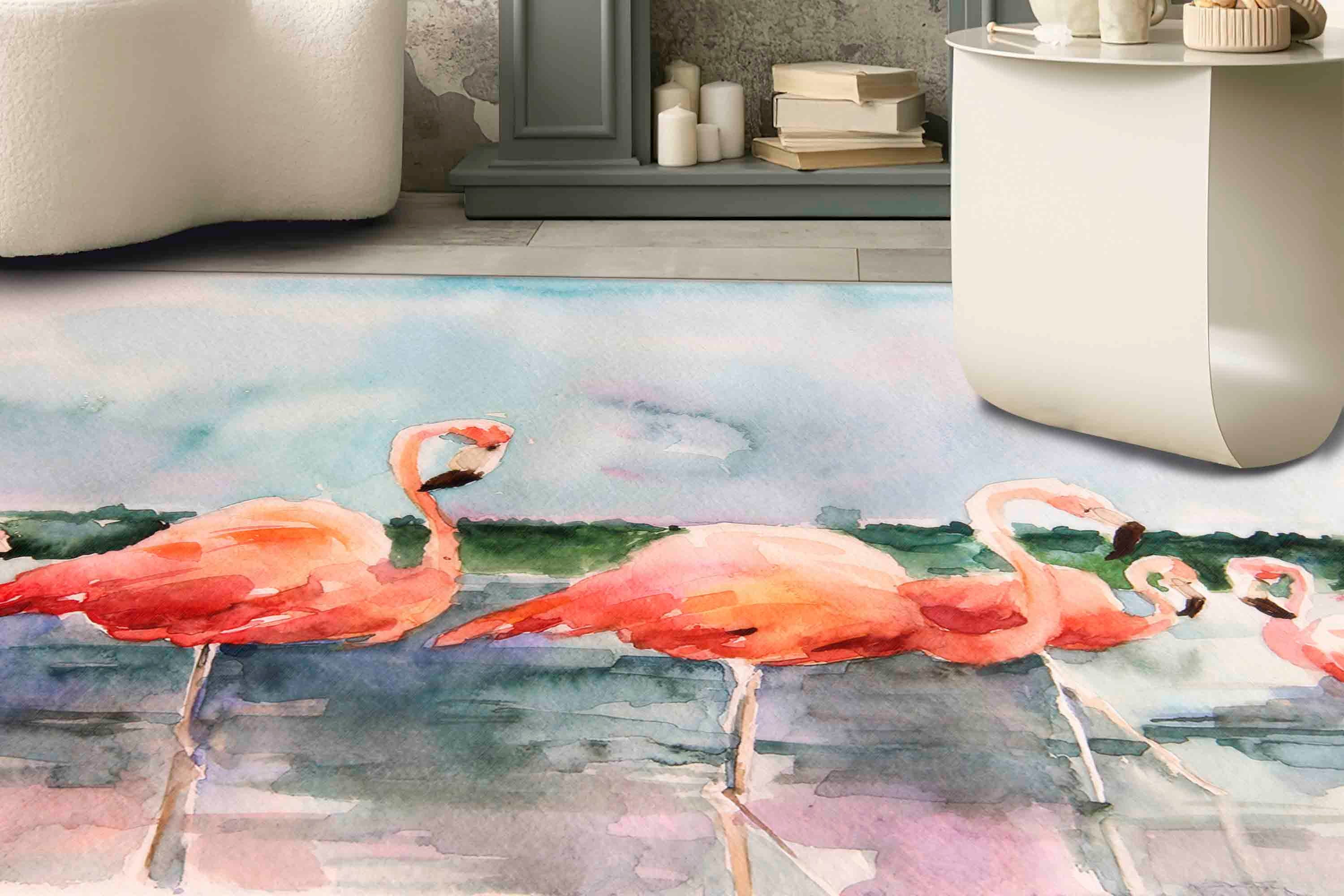 Girl Room Rugs, Colorful Rugs, Soft Rug, Abstract Flamingo Rug ...
