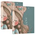 thumbnail image 1 of Girl Roses Or Flowers File Folder 3 Ring Binders 1.5 inch Hardcover File Folders with Interior Pockets A4 Size Organizer for School Office Hospital Set of 2, 1 of 8