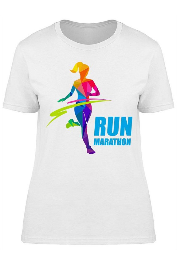 Girl Run Marathon T-Shirt Women -Image by Shutterstock, Female Small
