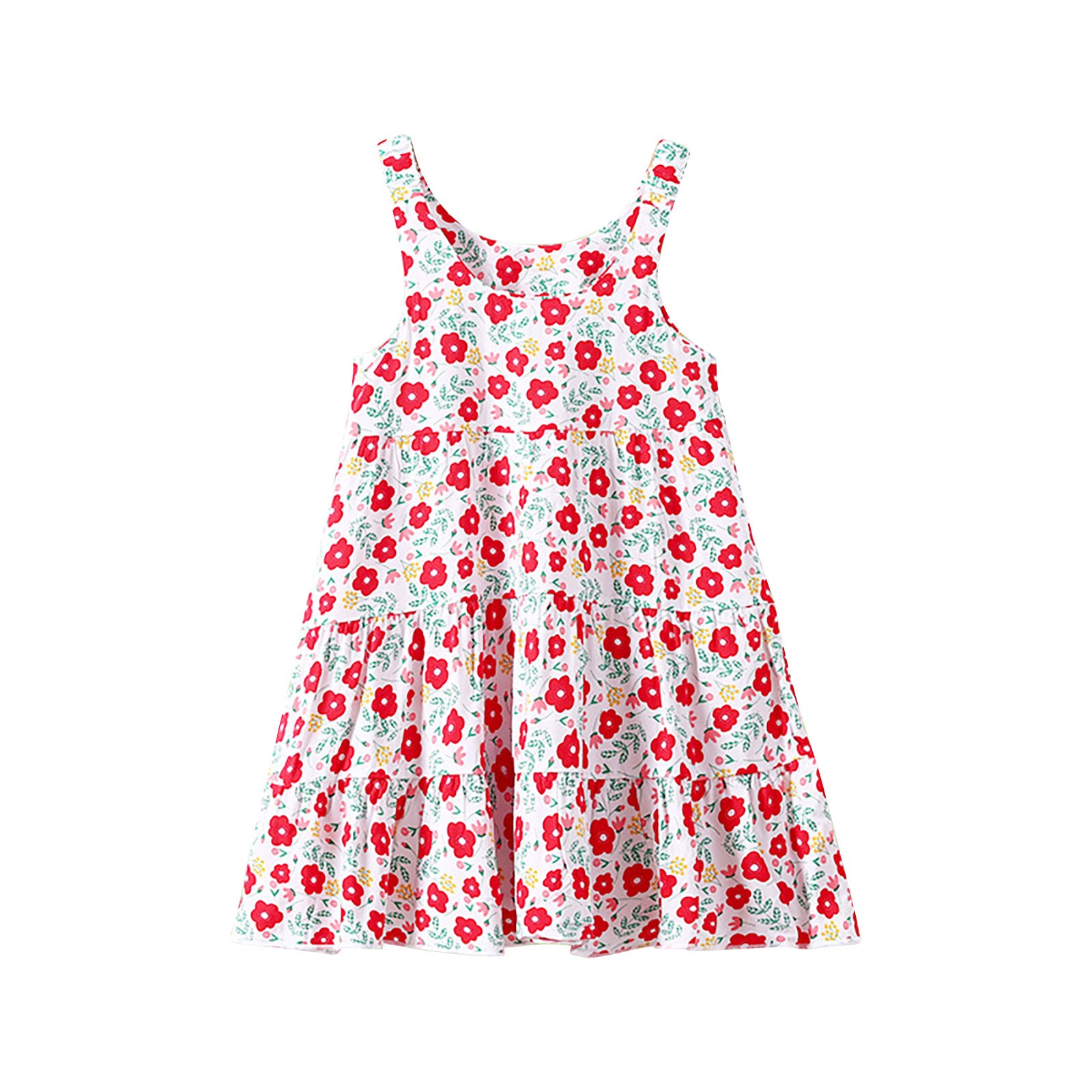 Girl'S Dress Summer Candy Girls Nature Happy Pattern Kids Sleeveless