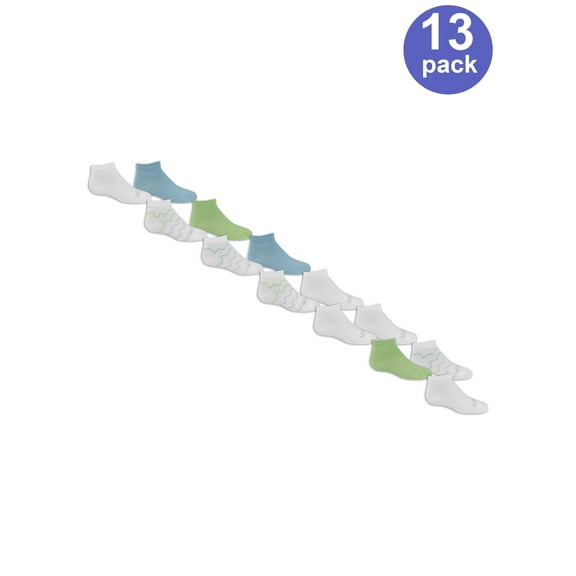 Girl'S Flat Knit Low Cut Socks 13 Pack