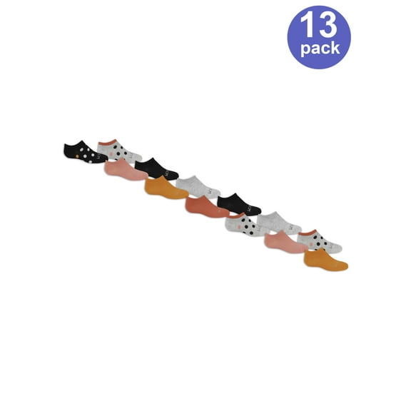 Girl'S Flat Knit No Show Socks 13 Pack
