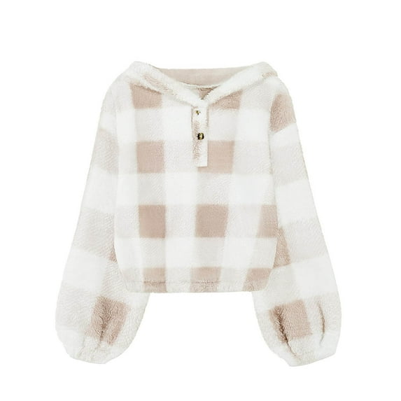Girl'S Fuzzy Hoodies Pullover Hoodies Loose Button Casual Outwear Pullover Long Sleeves Cute Christmas Clothes for Little Girls 5-6 Years