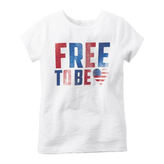 Girl S/S "Free To Be" Tee; White, 3 Months