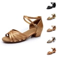 thumbnail image 1 of Girl Sandals and Summer Shoes for Girls Flat Sole Braided Strap Latin Tango Dance Practice Performance Casual Lightweight Shoes, 1 of 9