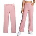 thumbnail image 1 of Girl School Uniform Pants Skinny Pants Kids Dress Pants with Pockets Straight Pants Boys Pink Uniform Pants Back to School Outfits for Girls Teen Clothes for Girls 13-14 Years, 1 of 9