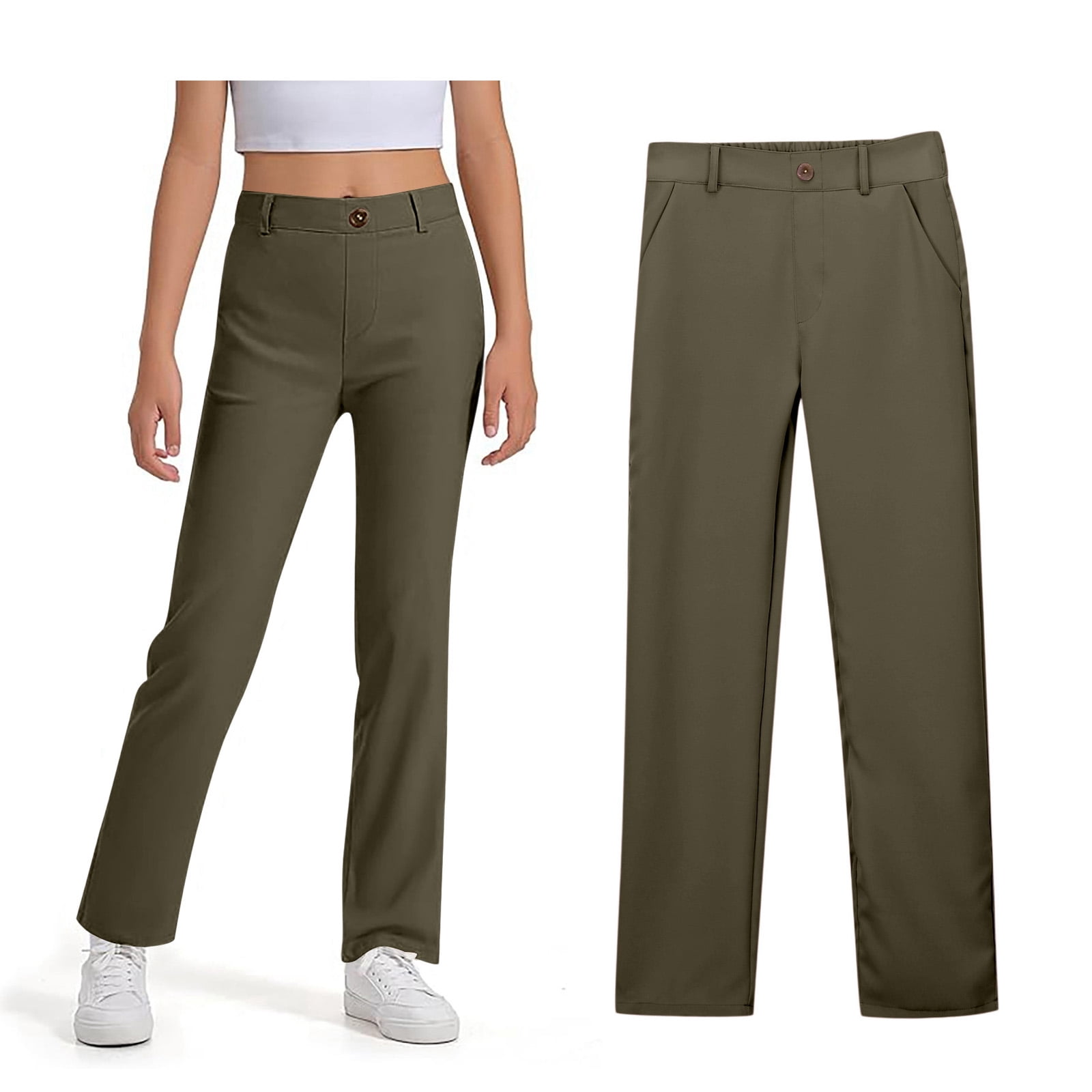 Girl School Uniform Pants Skinny Pants Kids Dress Pants with Pockets