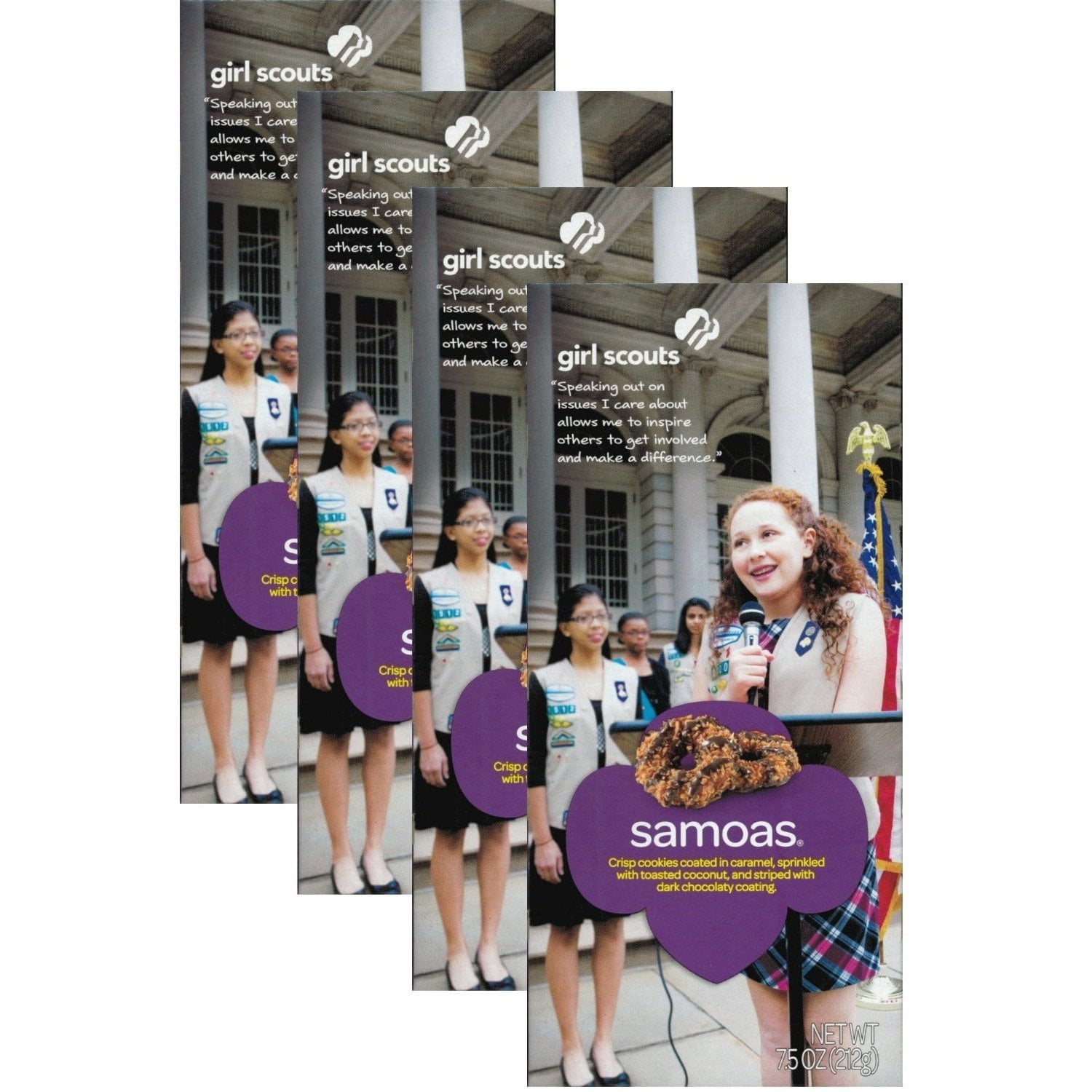Girl Scout Samoas (Caramel deLites) Cookies, 7.5 Ounce (Pack of 4