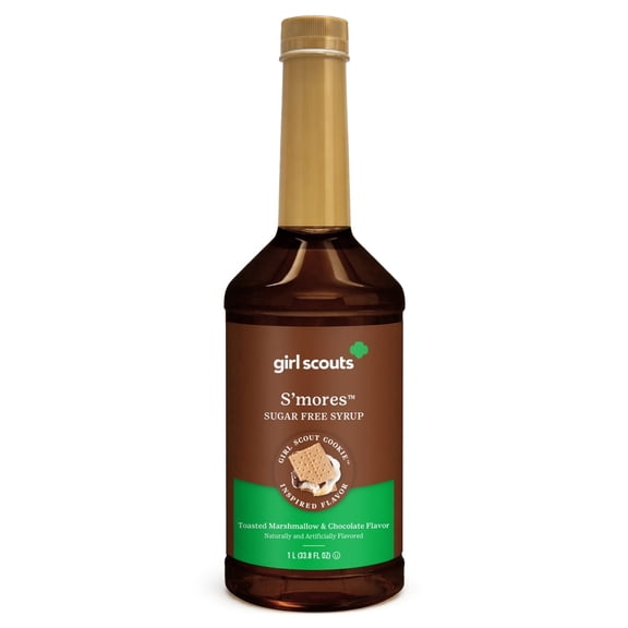 Girl Scouts Smores Sugar Free Syrup, Marshmallow Chocolate Graham Flavor, 1 Liter