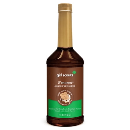 Girl Scouts S’mores Sugar Free Syrup, Marshmallow Chocolate Graham Flavor, 1 Liter