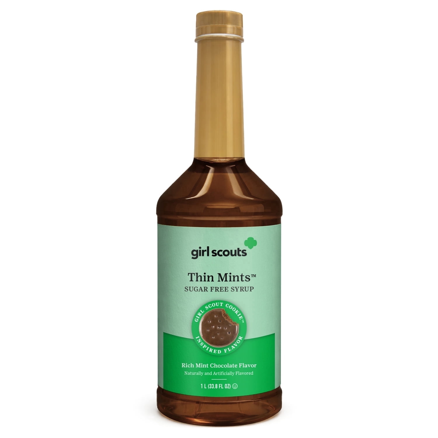 Girl Scouts Thin Mints Sugar Free Syrup, Chocolate Mint Flavor, 1 Liter
