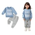 thumbnail image 1 of Girl Sets Long Sleeve Crewneck Printed Basic Sweatshirt and Jogger Sweatpants 2 Piece Warm Fall Winter Clothes Girls Size 6-12 Months Clothes Boys Girls Fashion, 1 of 8