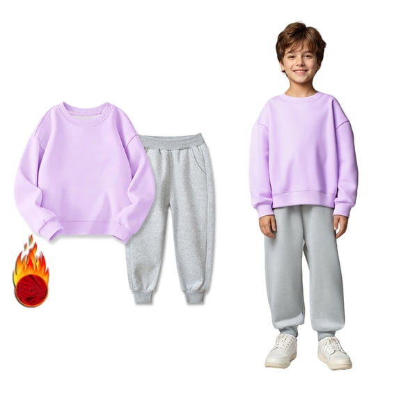 Girl Sets Long Sleeve Crewneck Purple Basic Sweatshirt and Active Jogger Pants 2 Piece Fall Clothes 3-4 Years Girls Outfits Boys Girls Fashion