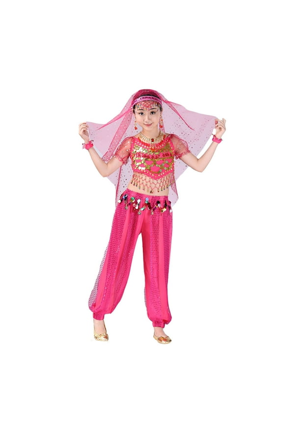 Baby Outfits Girl 2T Girls Genie India Belly Dance Arabian Princess Hot Pink,10-11 Years