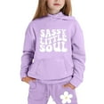 thumbnail image 1 of Girl Sets Size 7 Cute Print Long Sleeve Fashion Pullover Hoodie Sweatshirt and Jogger Sweatpants Clothing Fall Clothes for Girls Purple,6-7 Years, 1 of 4
