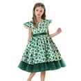 thumbnail image 1 of Girl Shamrock Princess Dress St Patricks Day Costume Outfits, Size for 3-8Y, 1 of 6