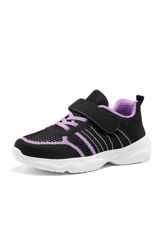 Girl Shoes Children's Flat Light Non Lace Up Sneakers Summer Solid Color Mesh Breathable Shoes Kids Shoes Black 4.5 Years-5 Years