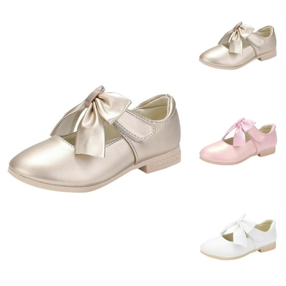 Girl Shoes Girl Sneakers Children Shoes White Leather Shoes Bowknot Girls Princess Shoes Single Shoes Performance Shoes