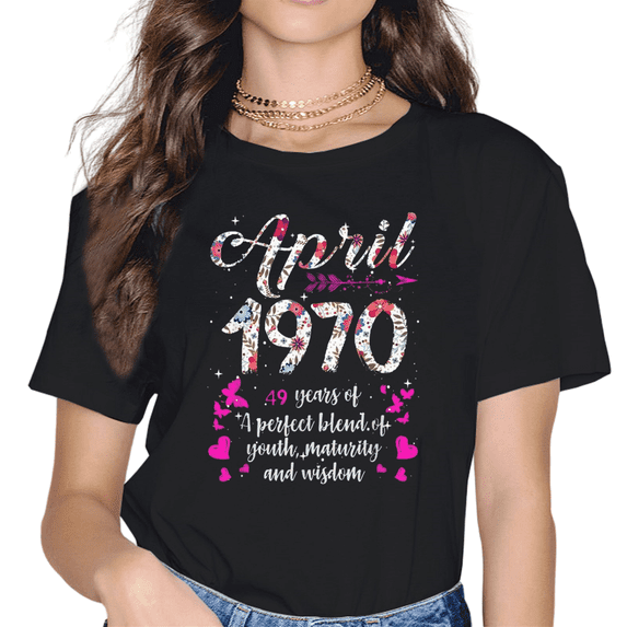 Girl Short Sleeve T-shirt April 1970 Heart Printed Women Tshirt Casual Funny Tee female Harajuku T Shirt Women Tops