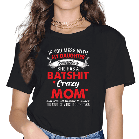 Girl Short Sleeve T-shirt Mom Daughter Funny Words Printed Women Tshirt Casual Funny Tee female Harajuku T Shirt Women Tops