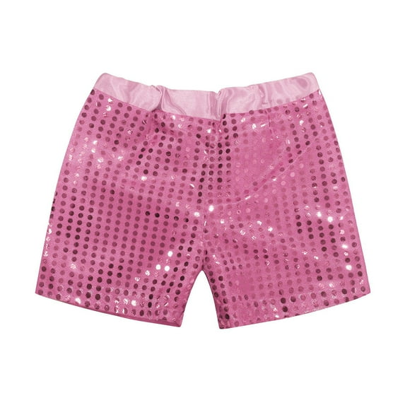 Girl Shorts Kids Baby Boys Sparkly Sequins Elastic Waist Birthday Pants Party Shorts for Girls Pink Size 9-10T