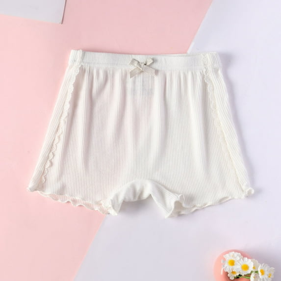 Girl Shorts Ribbed Infant Girls Solid Color Soft Elastic Bow Waist Ruffle Summer Casual Shorts