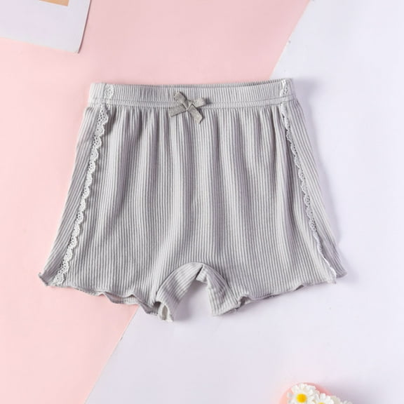 Girl Shorts Ribbed Infant Girls Solid Color Soft Elastic Bow Waist Ruffle Summer Casual Shorts