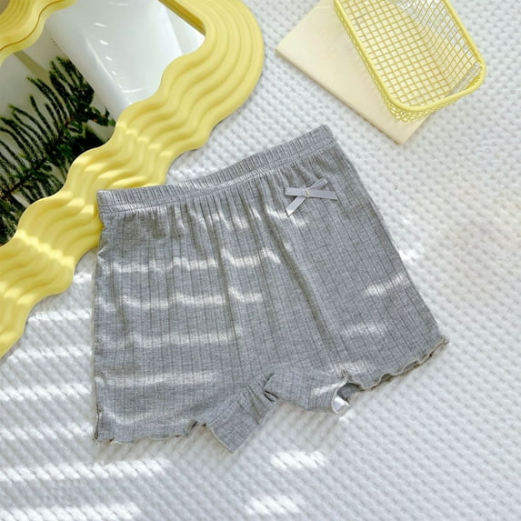 Girl Shorts Ribbed Infant Girls Solid Color Soft Elastic Bow Waist Ruffle Summer Casual Shorts