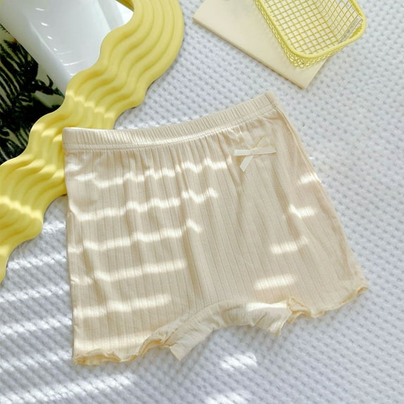 Girl Shorts Ribbed Infant Girls Solid Color Soft Elastic Bow Waist Ruffle Summer Casual Shorts