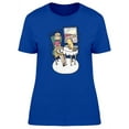 thumbnail image 1 of Girl Sitting Next To Cat Design T-Shirt Women -Image by Shutterstock, Female XX-Large, 1 of 2