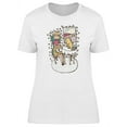 thumbnail image 1 of Girl Sitting Next To Cat Design T-Shirt Women -Image by Shutterstock, Female XX-Large, 1 of 2